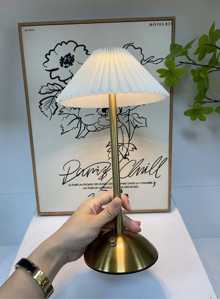 Lightigious™ - Modern Cordless Metal Lamp – Pleated Shade