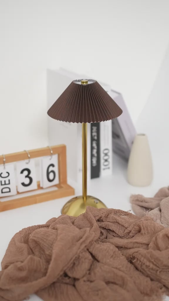 Lightigious™ - Modern Cordless Metal Lamp – Pleated Shade
