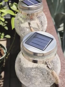 Lightigious™ -  Cracked Glass Solar Mason Jar Light