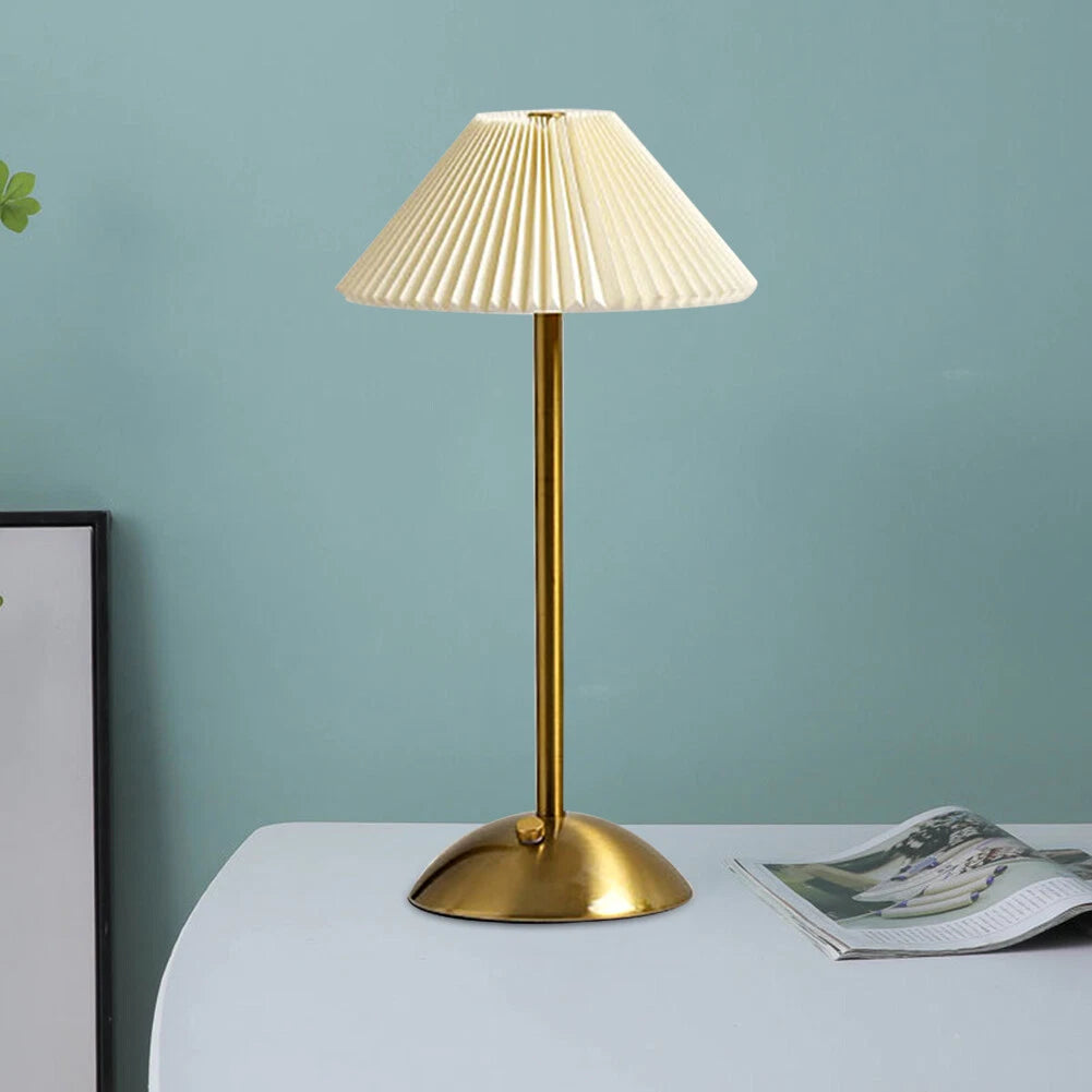 Lightigious™ - Modern Cordless Metal Lamp – Pleated Shade