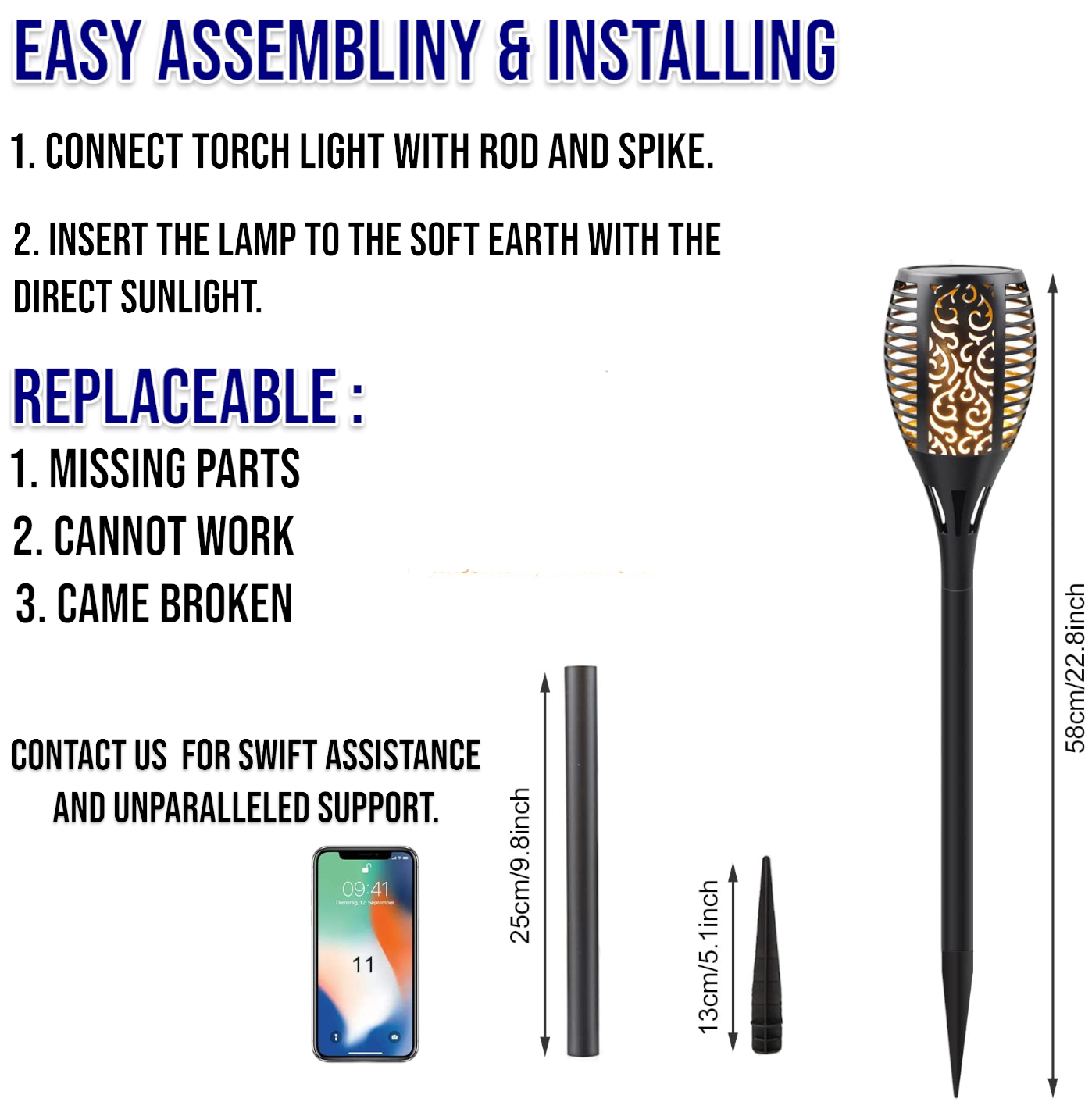 Lightigious™ - Solar Flame Flickering Torch Lamp – Waterproof LED Garden Lights