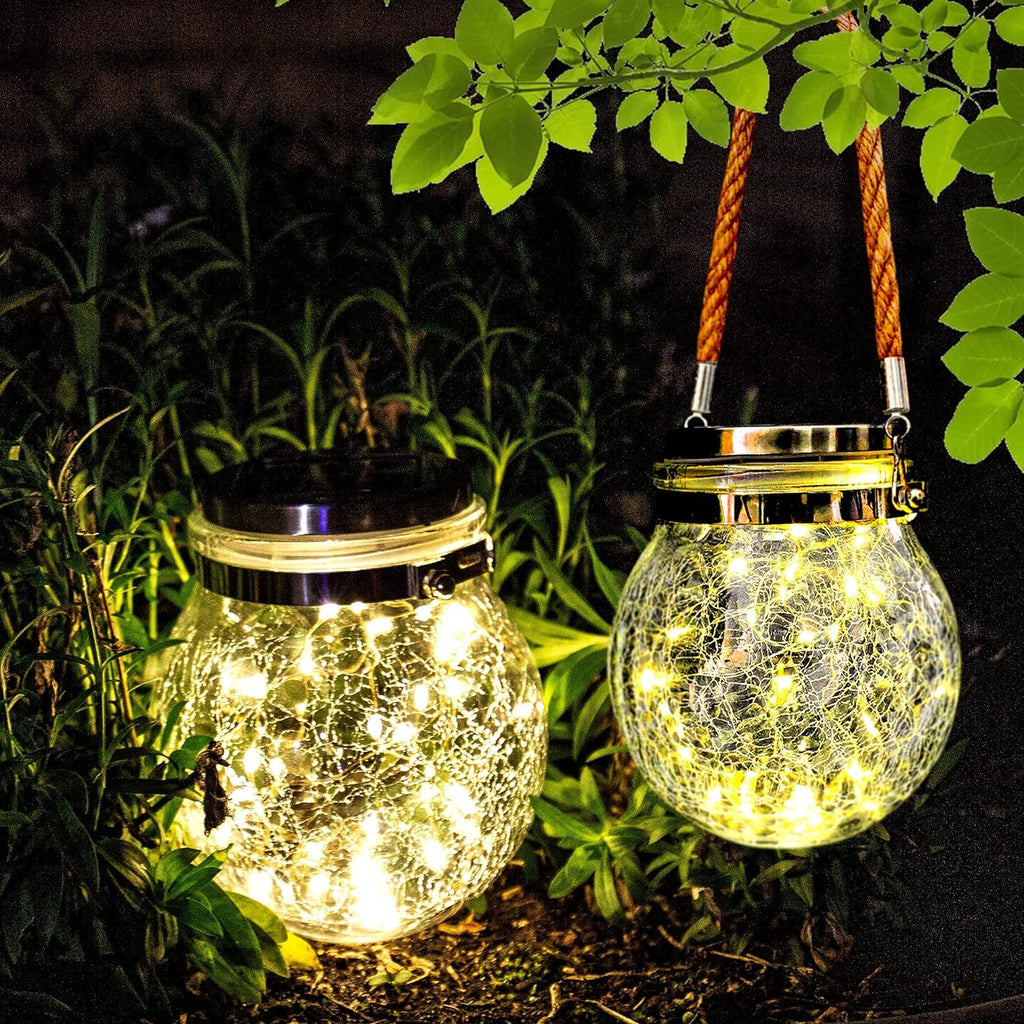 Lightigious™ -  Cracked Glass Solar Mason Jar Light